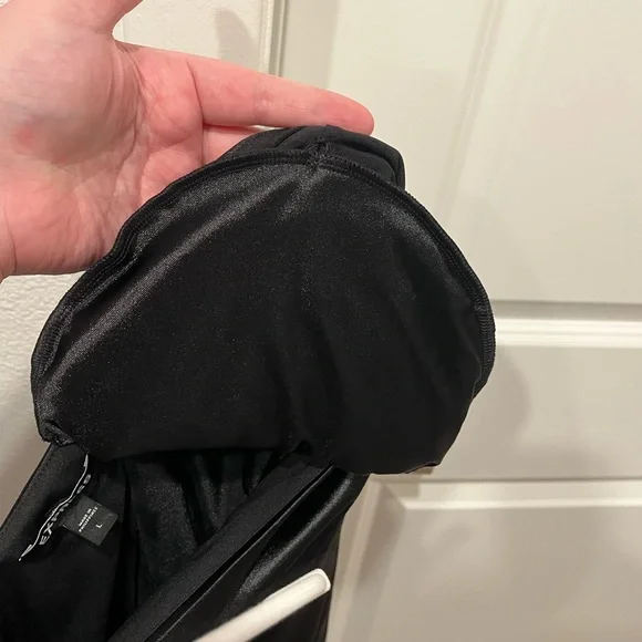 Express Black One-Shoulder Satin Blouse - Picture 8 of 8